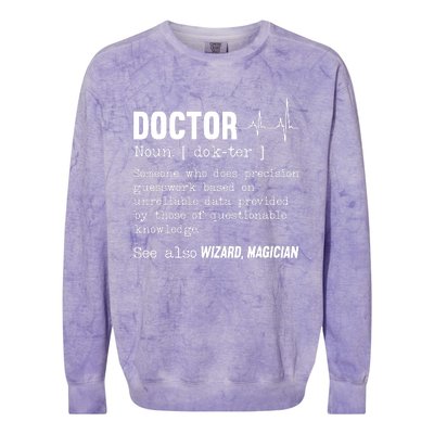 Funny Doctor Definition Medical Healthcare Physician Colorblast Crewneck Sweatshirt