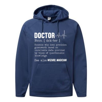 Funny Doctor Definition Medical Healthcare Physician Performance Fleece Hoodie