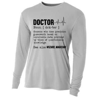 Funny Doctor Definition Medical Healthcare Physician Cooling Performance Long Sleeve Crew