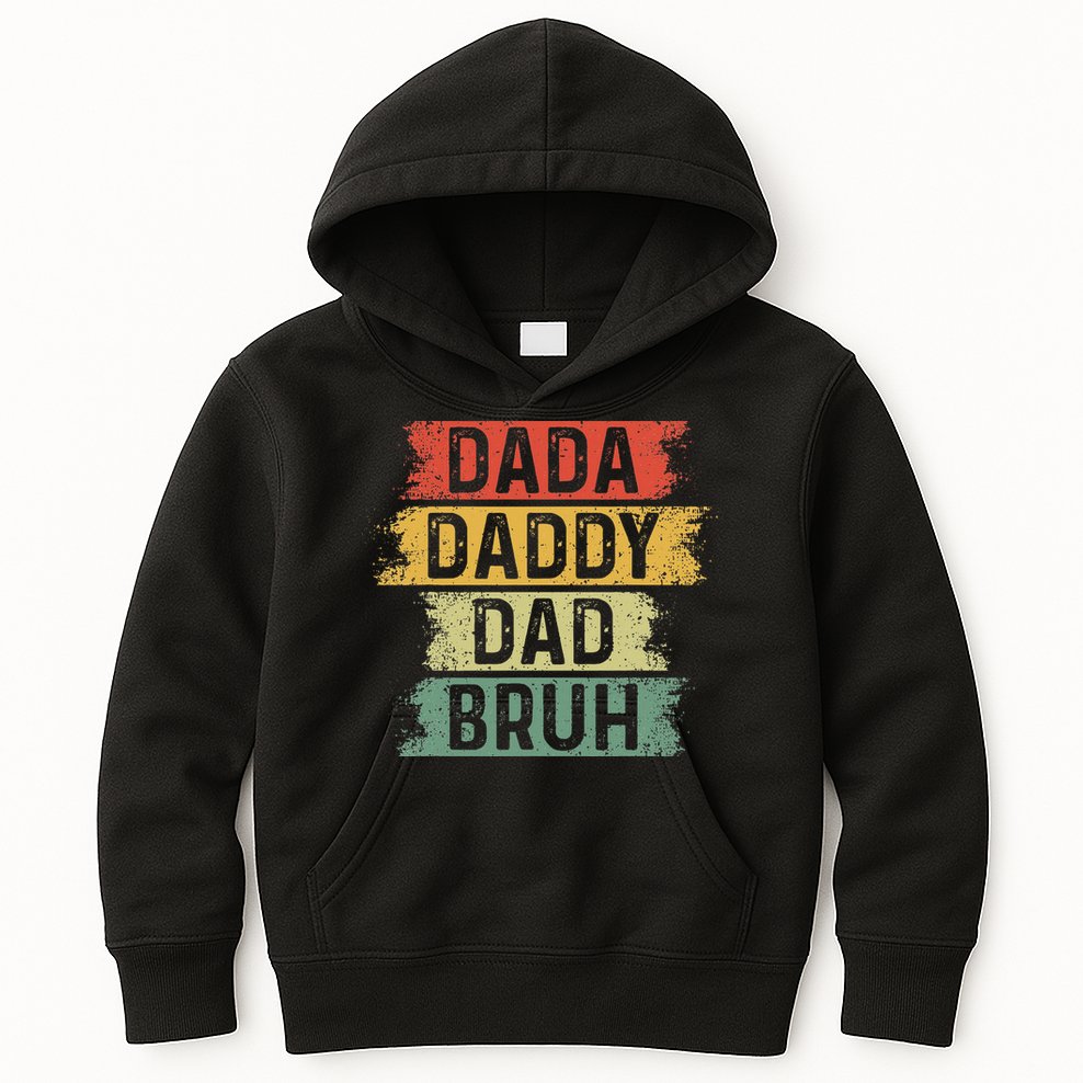 Funny Dada Daddy Dad Bruh Vintage Fathers Day Father Tee Kids Hoodie