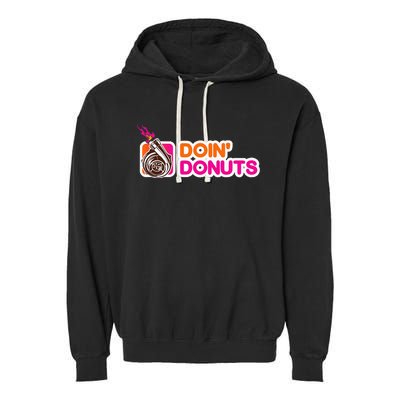 Funny Doin Donuts Racing & Drift Car Enthusiast Turbo Motor Garment-Dyed Fleece Hoodie