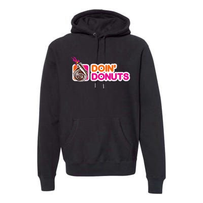 Funny Doin Donuts Racing & Drift Car Enthusiast Turbo Motor Premium Hoodie