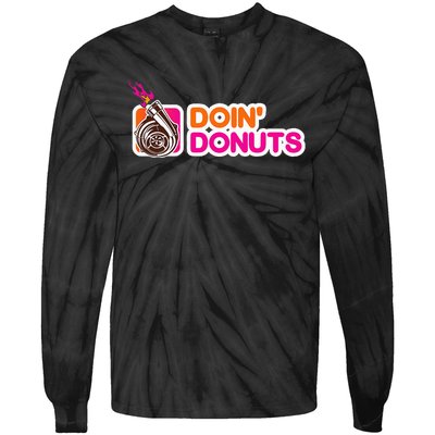 Funny Doin Donuts Racing & Drift Car Enthusiast Turbo Motor Tie-Dye Long Sleeve Shirt