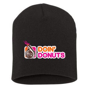 Funny Doin Donuts Racing & Drift Car Enthusiast Turbo Motor Short Acrylic Beanie