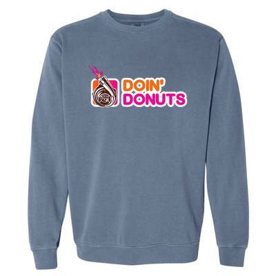 Funny Doin Donuts Racing & Drift Car Enthusiast Turbo Motor Garment-Dyed Sweatshirt