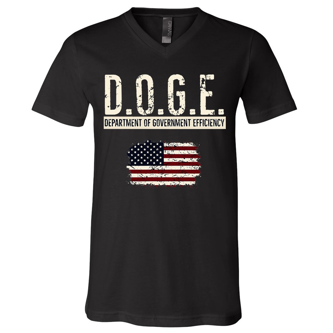 Funny Doge Department Of Government Efficiency . D.O.G.E. V-Neck T-Shirt