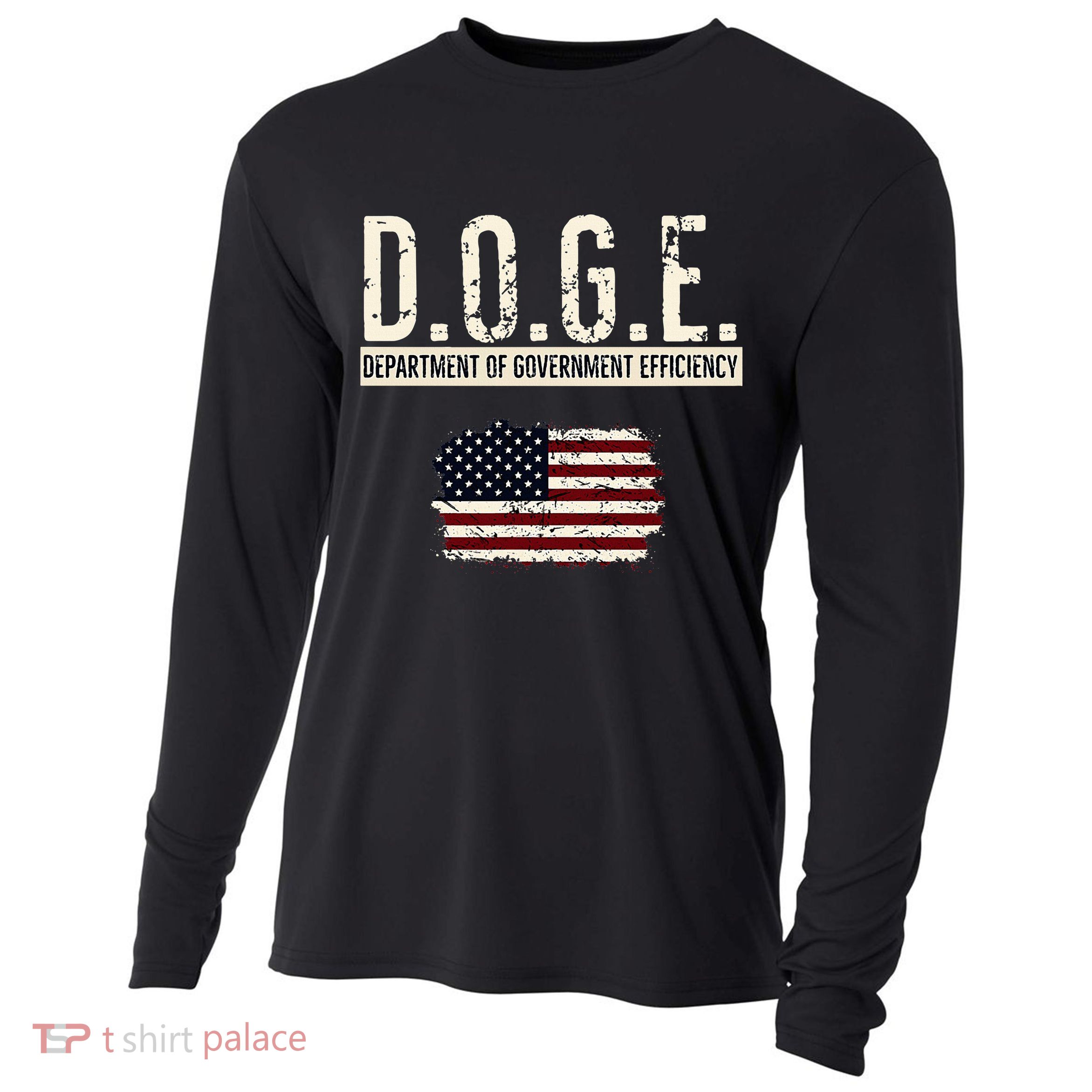 Funny Doge Department Of Government Efficiency . D.O.G.E. Cooling Performance Long Sleeve Crew