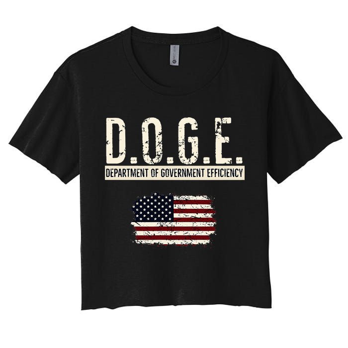 Funny Doge Department Of Government Efficiency . D.O.G.E. Women's Crop Top Tee