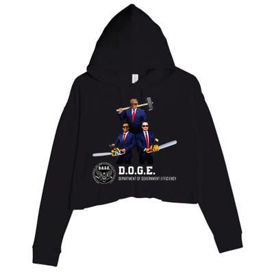 Funny D.O.G.E. (Department Of Government Efficiency) Doge Crop Fleece Hoodie