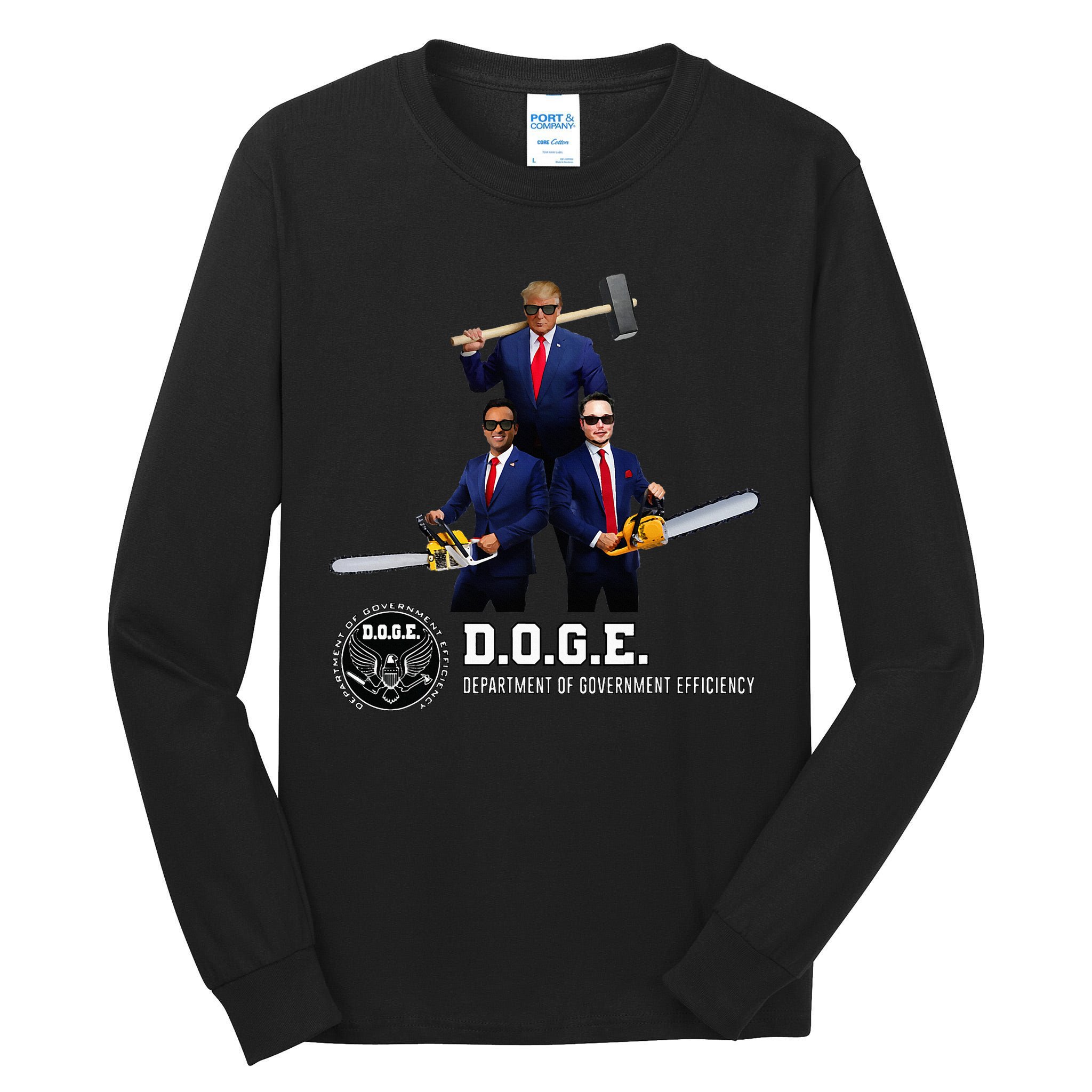 Funny D.O.G.E. (Department Of Government Efficiency) Doge Tall Long Sleeve T-Shirt