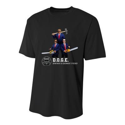 Funny D.O.G.E. (Department Of Government Efficiency) Doge Youth Performance Sprint T-Shirt