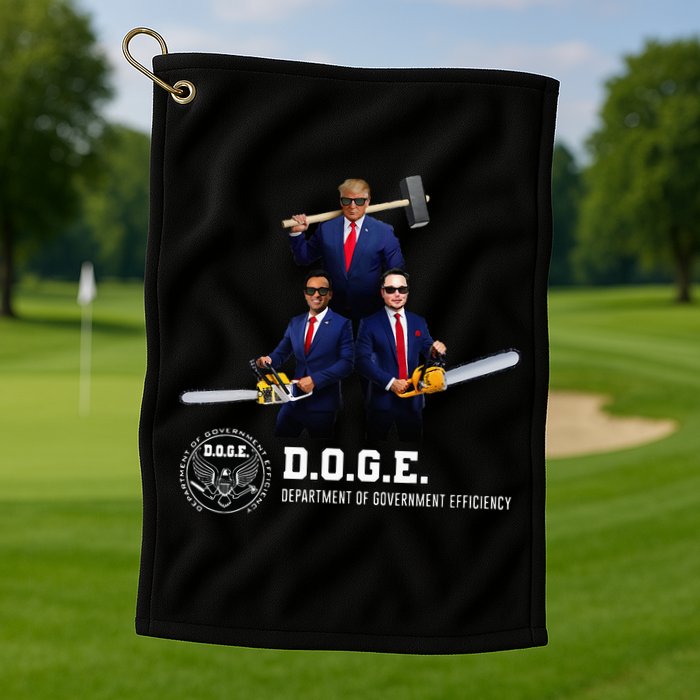 Funny D.O.G.E. (Department Of Government Efficiency) Doge Golf Towel