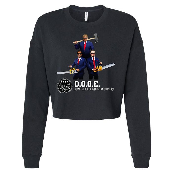 Funny D.O.G.E. (Department Of Government Efficiency) Doge Cropped Pullover Crew