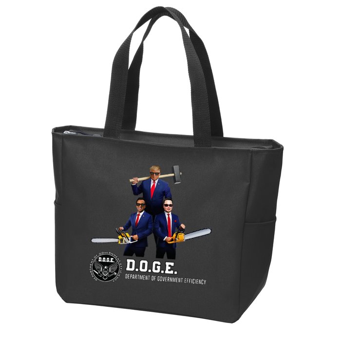 Funny D.O.G.E. (Department Of Government Efficiency) Doge Zip Tote Bag