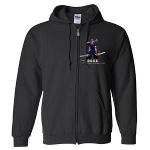 Funny D.O.G.E. (Department Of Government Efficiency) Doge Full Zip Hoodie