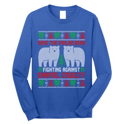 Funny Dental Dentist Save The Molar Bear Ugly Christmas Meaningful Gift Long Sleeve Shirt