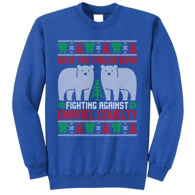 Funny Dental Dentist Save The Molar Bear Ugly Christmas Meaningful Gift Tall Sweatshirt