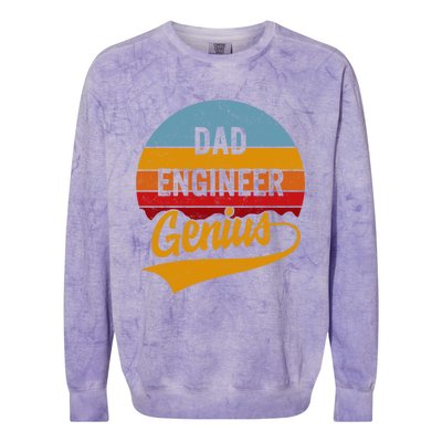 Fathers Day Dad Engineer Genius Engineering Father Grandpa Cute Gift Colorblast Crewneck Sweatshirt