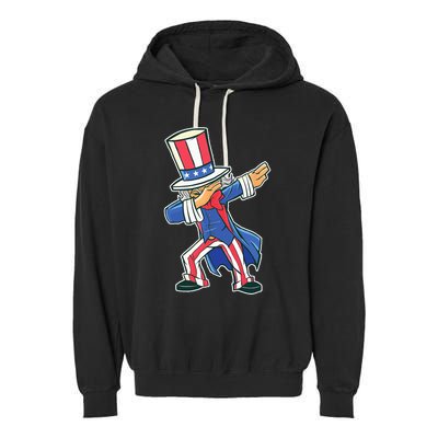 Funny Dancing Dabbing Uncle Sam 4th of July Garment-Dyed Fleece Hoodie