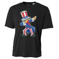 Funny Dancing Dabbing Uncle Sam 4th of July Cooling Performance Crew T-Shirt