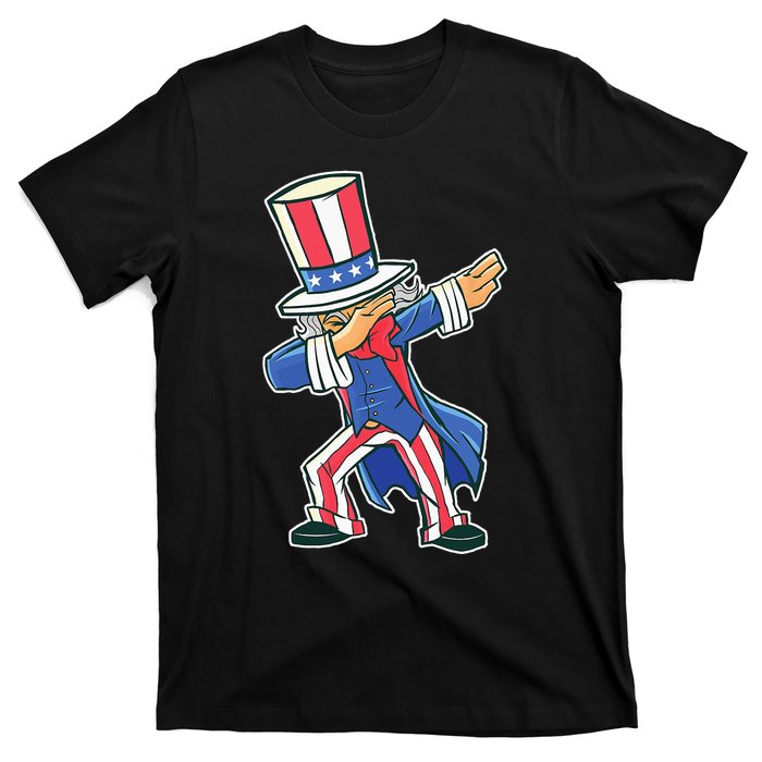 Funny Dancing Dabbing Uncle Sam 4th of July T-Shirt