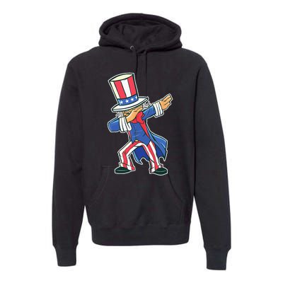 Funny Dancing Dabbing Uncle Sam 4th of July Premium Hoodie