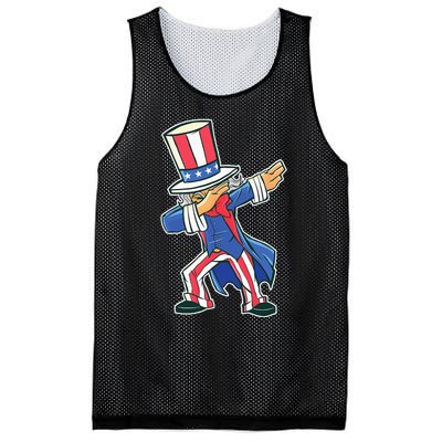 Funny Dancing Dabbing Uncle Sam 4th of July Mesh Reversible Basketball Jersey Tank