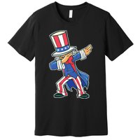 Funny Dancing Dabbing Uncle Sam 4th of July Premium T-Shirt