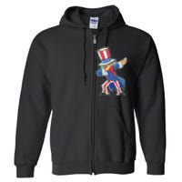 Funny Dancing Dabbing Uncle Sam 4th of July Full Zip Hoodie