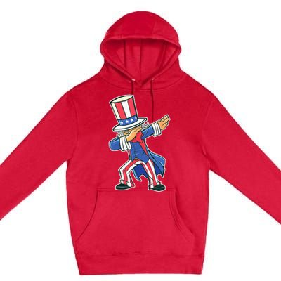 Funny Dancing Dabbing Uncle Sam 4th of July Premium Pullover Hoodie