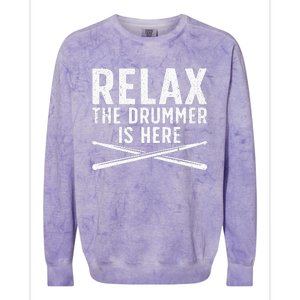 Funny Drummer Design For Men Women Drum Player Music Lover Colorblast Crewneck Sweatshirt