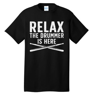 Funny Drummer Design For Men Women Drum Player Music Lover Tall T-Shirt