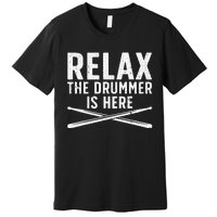 Funny Drummer Design For Men Women Drum Player Music Lover Premium T-Shirt