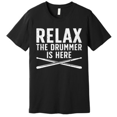 Funny Drummer Design For Men Women Drum Player Music Lover Premium T-Shirt