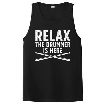 Funny Drummer Design For Men Women Drum Player Music Lover PosiCharge Competitor Tank