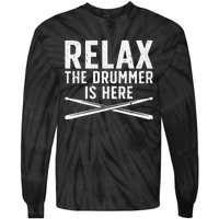 Funny Drummer Design For Men Women Drum Player Music Lover Tie-Dye Long Sleeve Shirt