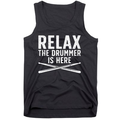 Funny Drummer Design For Men Women Drum Player Music Lover Tank Top