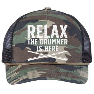 Funny Drummer Design For Men Women Drum Player Music Lover Retro Rope Trucker Hat Cap