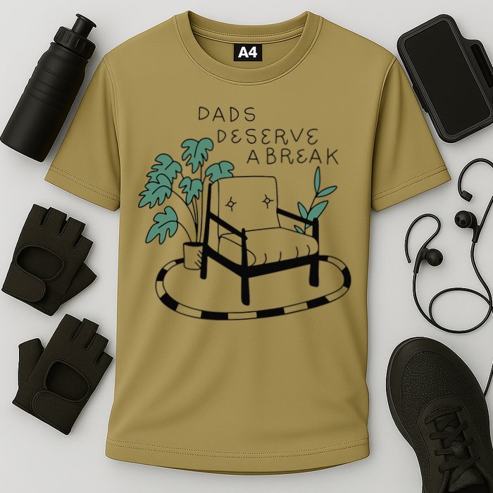 Fathers Day Dad Deserve A Break Daddy Family Cooling Performance Crew T-Shirt
