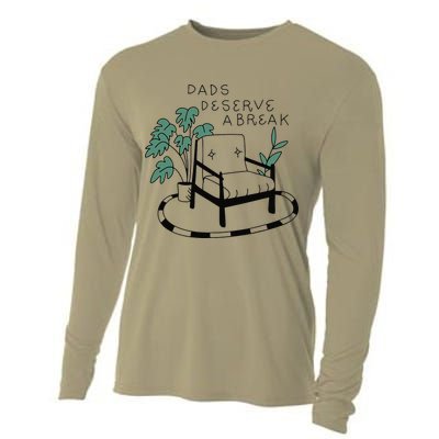Fathers Day Dad Deserve A Break Daddy Family Cooling Performance Long Sleeve Crew
