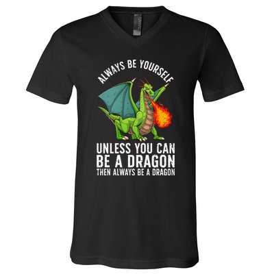 Funny Dragon Design Fantasy Dragon Lover V-Neck T-Shirt