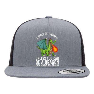 Funny Dragon Design Fantasy Dragon Lover Flat Bill Trucker Hat