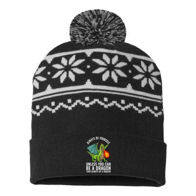 Funny Dragon Design Fantasy Dragon Lover USA-Made Snowflake Beanie