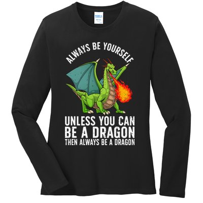 Funny Dragon Design Fantasy Dragon Lover Ladies Long Sleeve Shirt