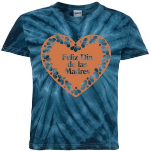 Feliz Dia De Las Madres Heart Mexican Mom Kids Tie-Dye T-Shirt