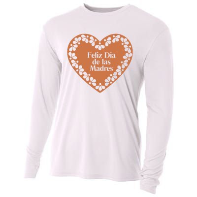 Feliz Dia De Las Madres Heart Mexican Mom Cooling Performance Long Sleeve Crew