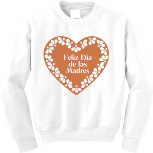 Feliz Dia De Las Madres Heart Mexican Mom Kids Sweatshirt