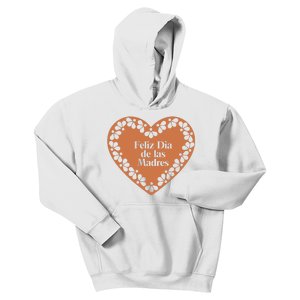 Feliz Dia De Las Madres Heart Mexican Mom Kids Hoodie