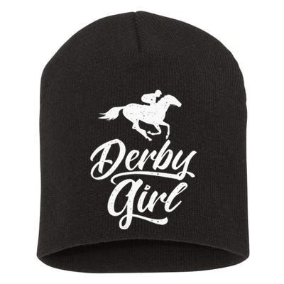 funny Derby Day Kentucky horse racing Short Acrylic Beanie