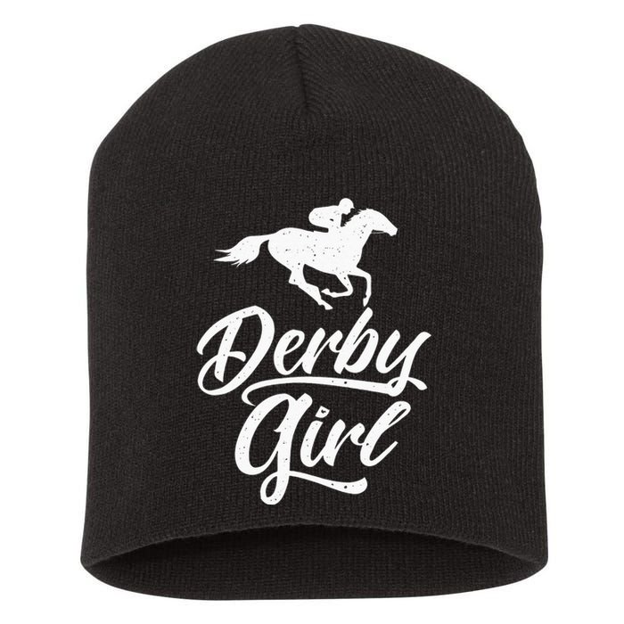 funny Derby Day Kentucky horse racing Short Acrylic Beanie